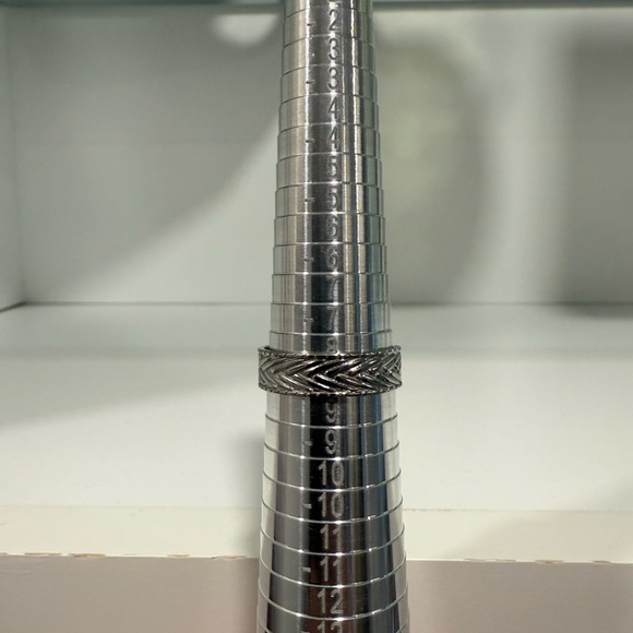 Orezza Silver Textured Men's Rings Set - Picture 6 of 9